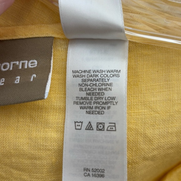 Liz Claiborne Lizwear Women's Yellow Long Sleeve Front Button SZ M Top Blouse - Picture 9 of 9